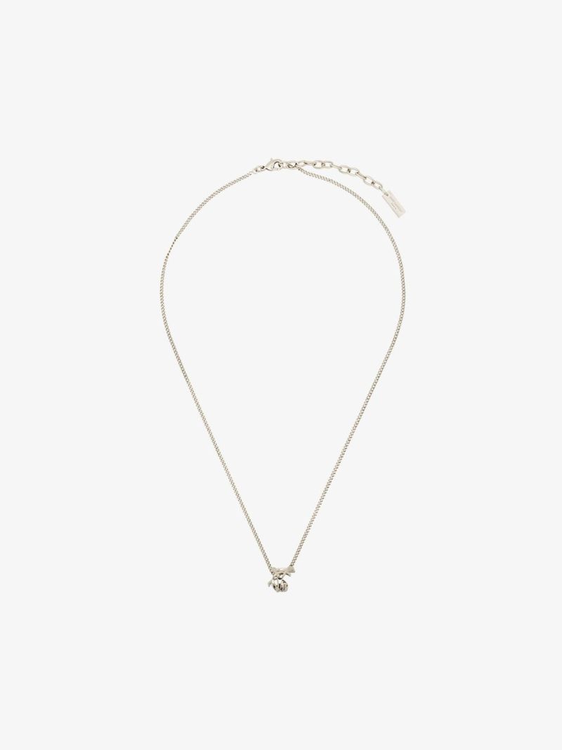 Silver-tone  Monogram Twist Pendant Necklace