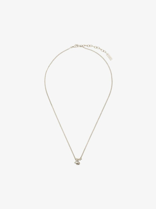 Silver-tone  Monogram Twist Pendant Necklace