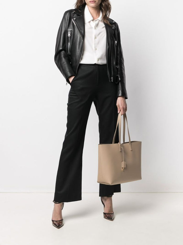 Neutral Shopping Leather Tote Bag
