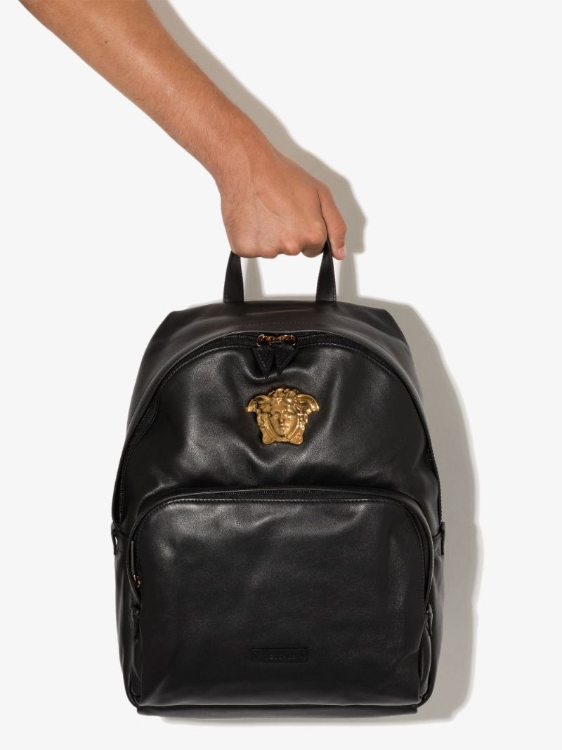 Black Medusa Leather Backpack