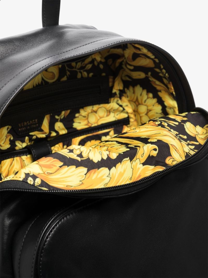 Black Medusa Leather Backpack