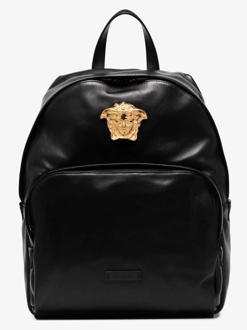 Black Medusa Leather Backpack