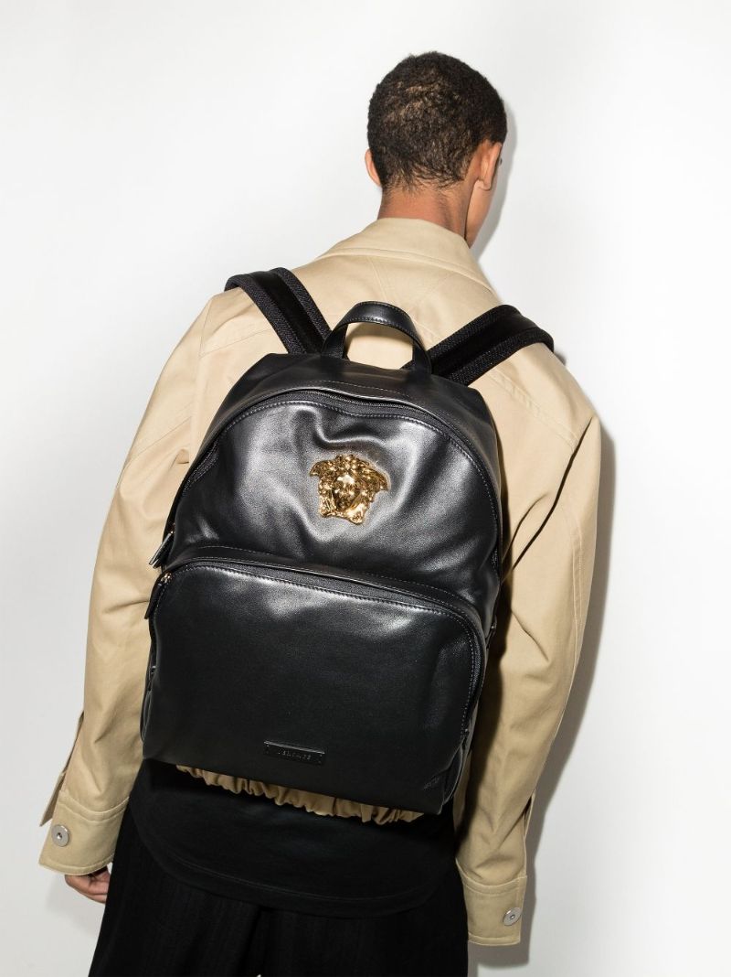 Black Medusa Leather Backpack