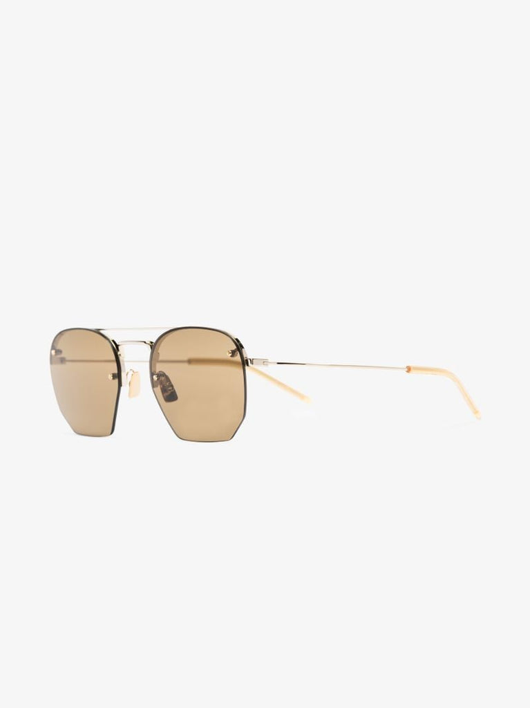 Gold Tone Square Frame Sunglasses