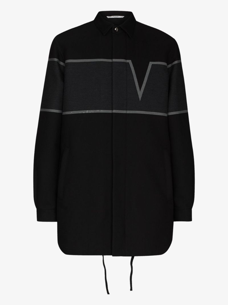 V-valentino Intarsia Shirt Jacket
