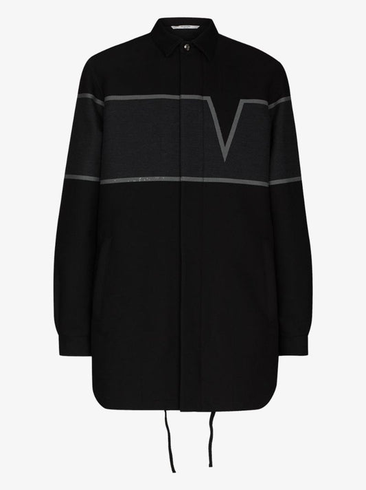 V-valentino Intarsia Shirt Jacket