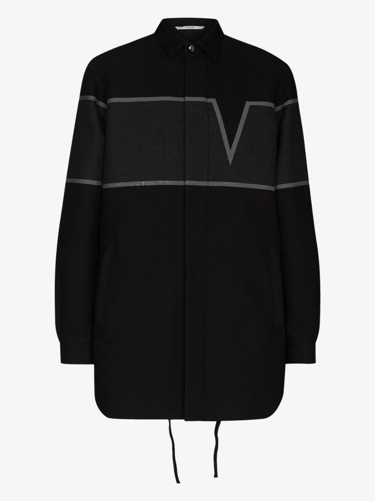 V-valentino Intarsia Shirt Jacket