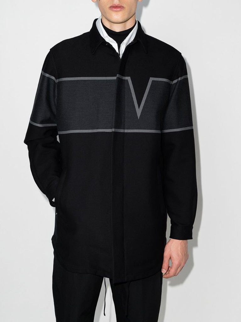 V-valentino Intarsia Shirt Jacket