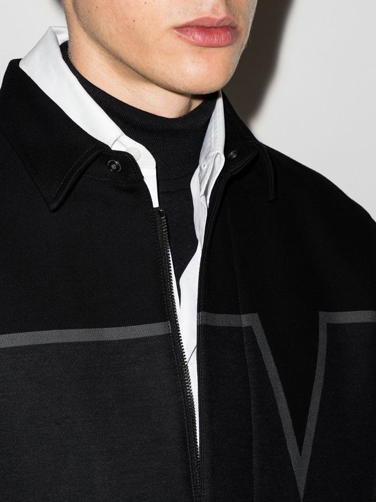 V-valentino Intarsia Shirt Jacket