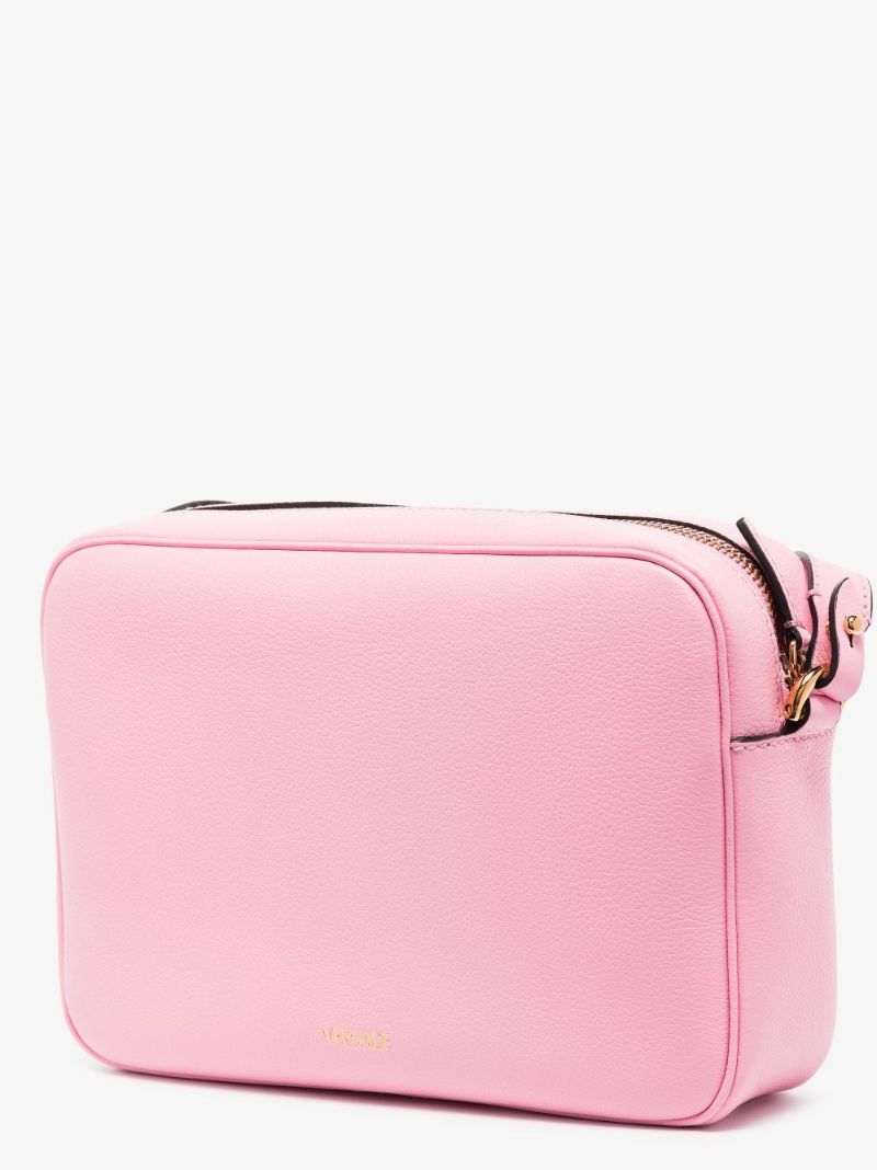 Pink La Medusa Leather Cross Body Bag