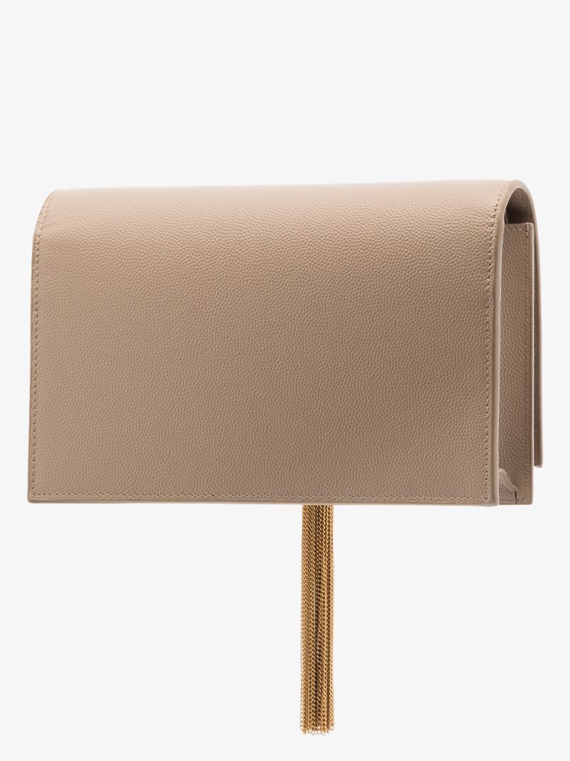 Beige Kate Small Leather Chain Wallet