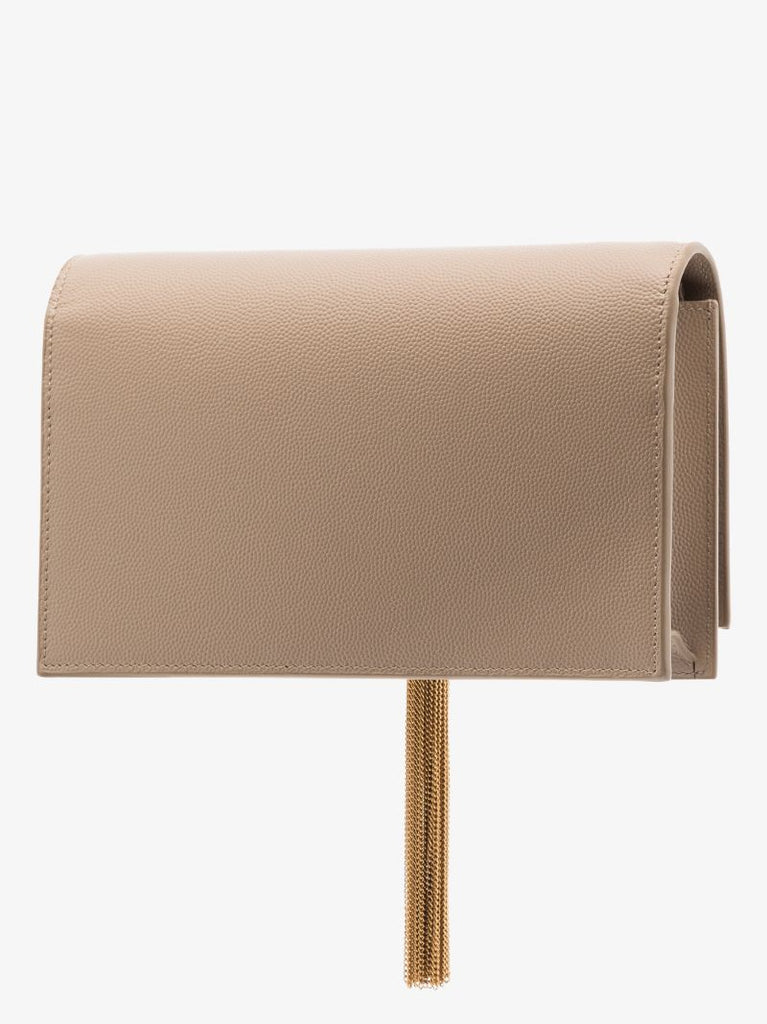 Beige Kate Small Leather Chain Wallet