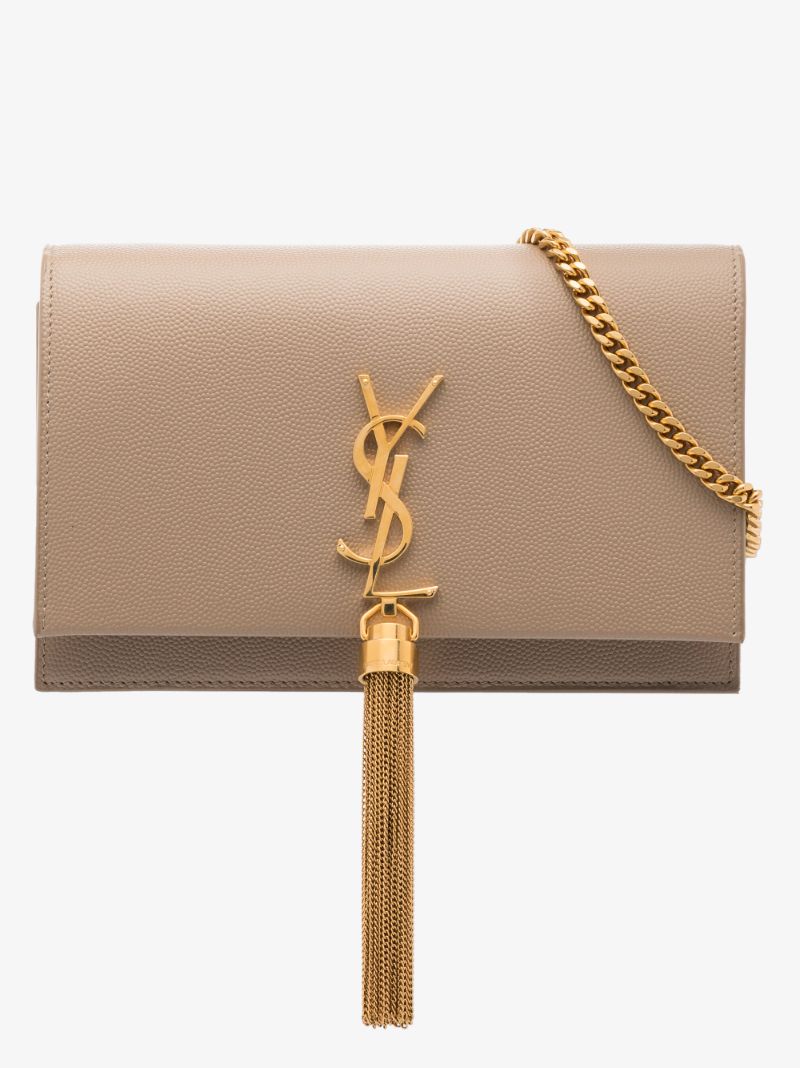 Beige Kate Small Leather Chain Wallet