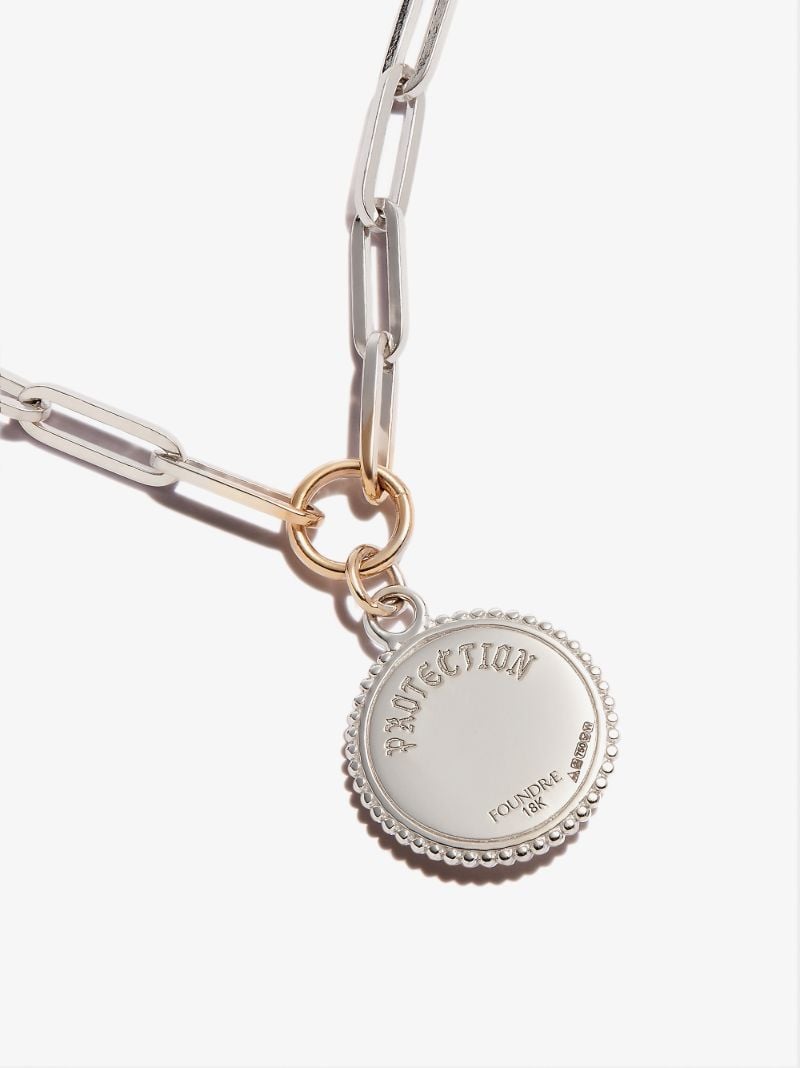 18k White Gold Protection Classic Fob Chain Diamond Necklace