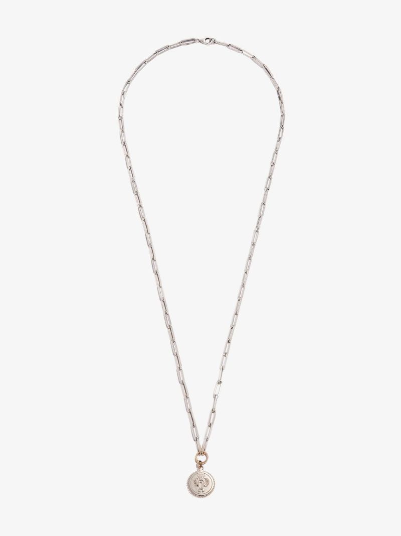 18k White Gold Protection Classic Fob Chain Diamond Necklace
