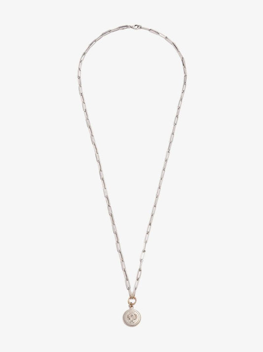 18k White Gold Protection Classic Fob Chain Diamond Necklace