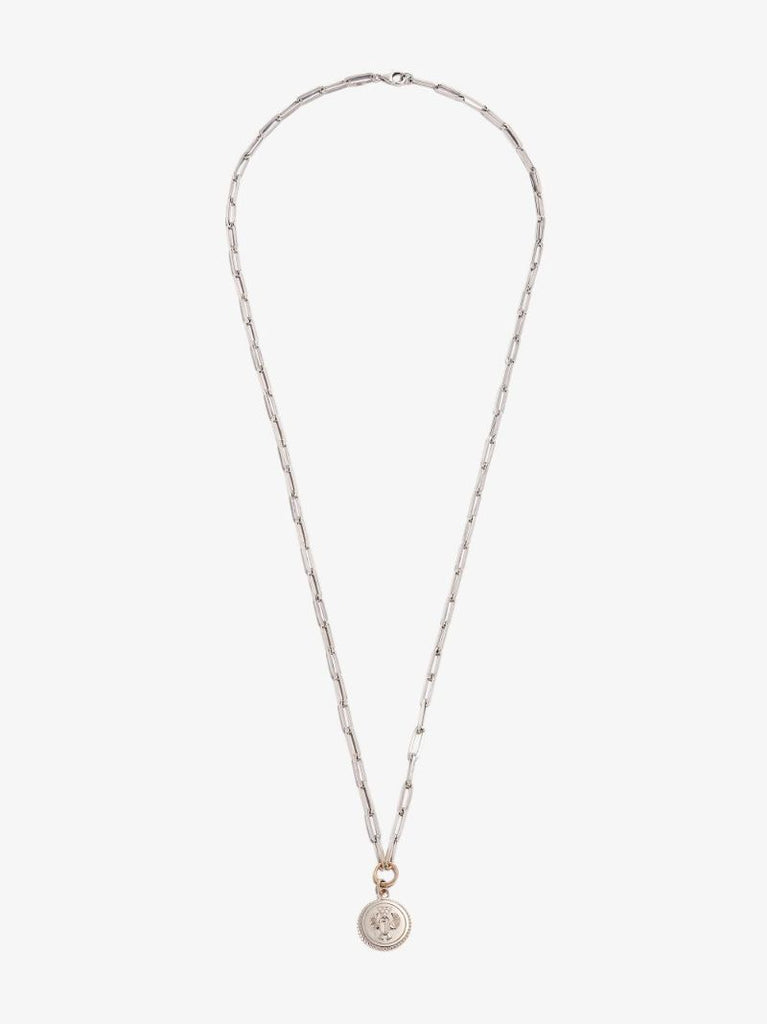 18k White Gold Protection Classic Fob Chain Diamond Necklace