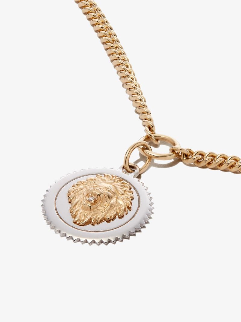 18k Yellow and White Gold Strength Medium Curb Chain Diamond Necklace