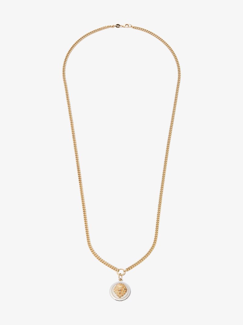 18k Yellow and White Gold Strength Medium Curb Chain Diamond Necklace