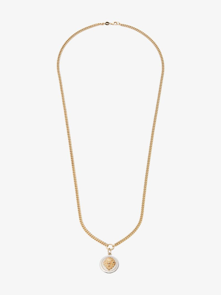 18k Yellow and White Gold Strength Medium Curb Chain Diamond Necklace