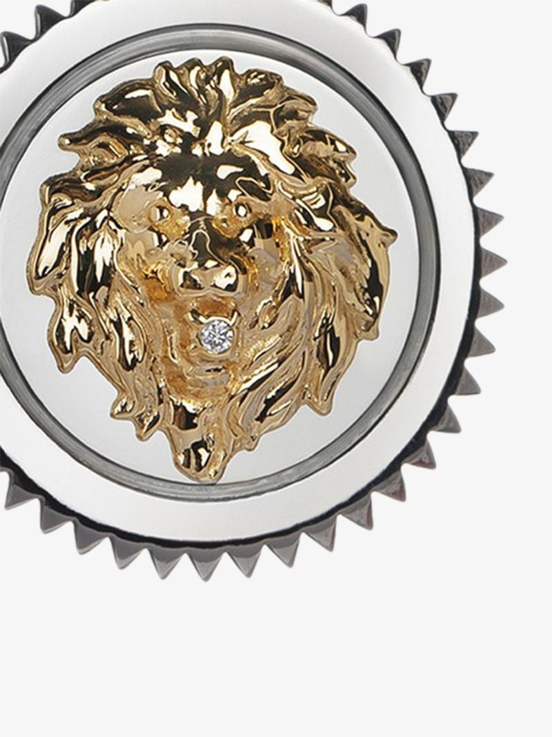 18k White and Yellow Gold Strength Medium Diamond Medallion Charm