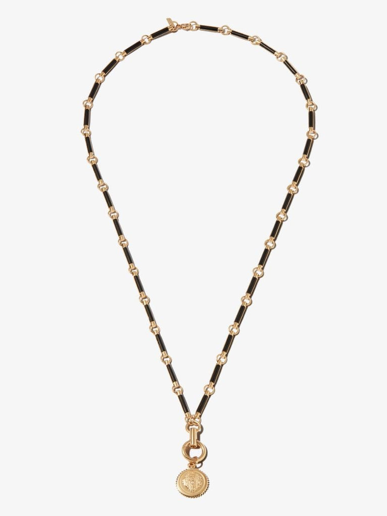 18k Yellow Gold Strength Onyx Element Chain Diamond Necklace