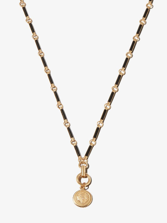 18k Yellow Gold Strength Onyx Element Chain Diamond Necklace