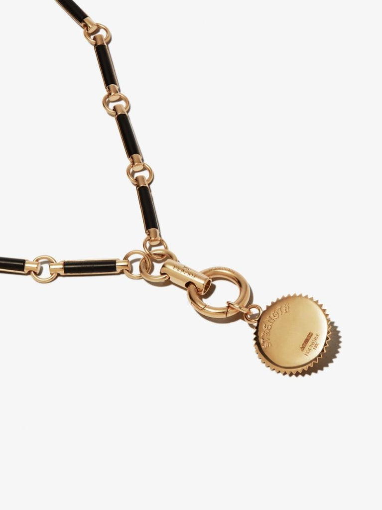 18k Yellow Gold Strength Onyx Element Chain Diamond Necklace