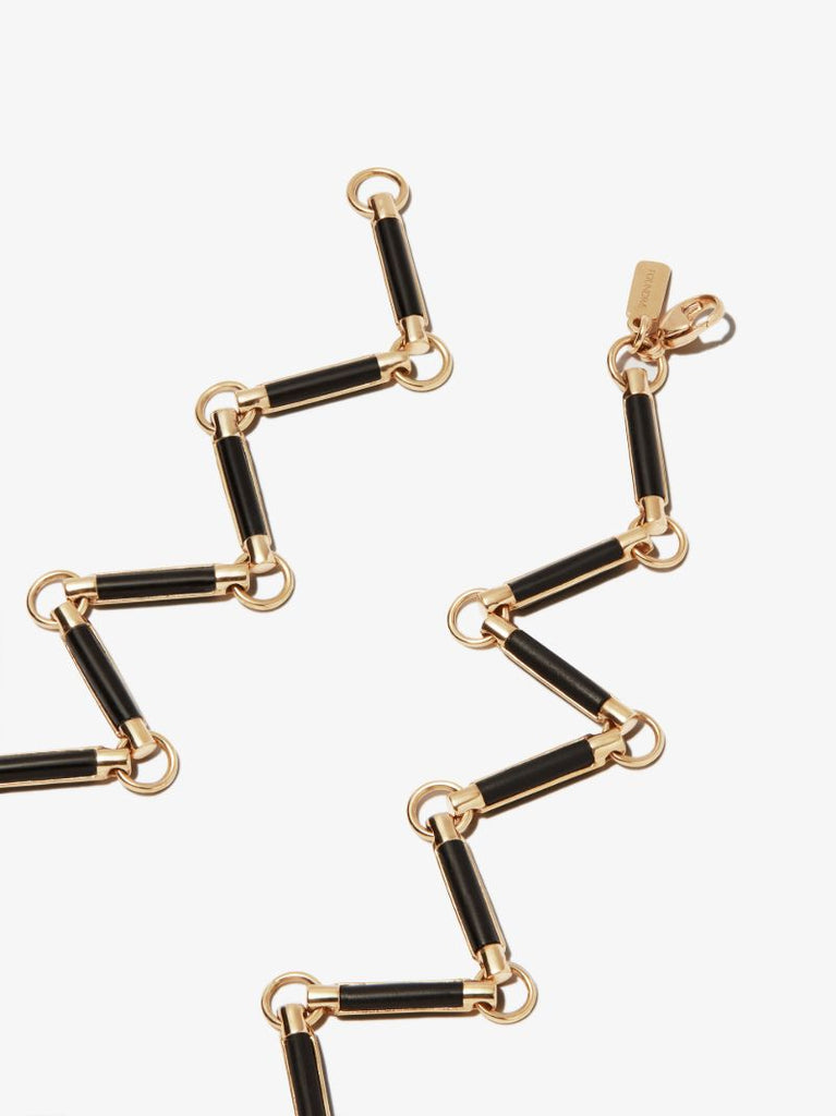 18k Yellow Gold Strength Onyx Element Chain Diamond Necklace