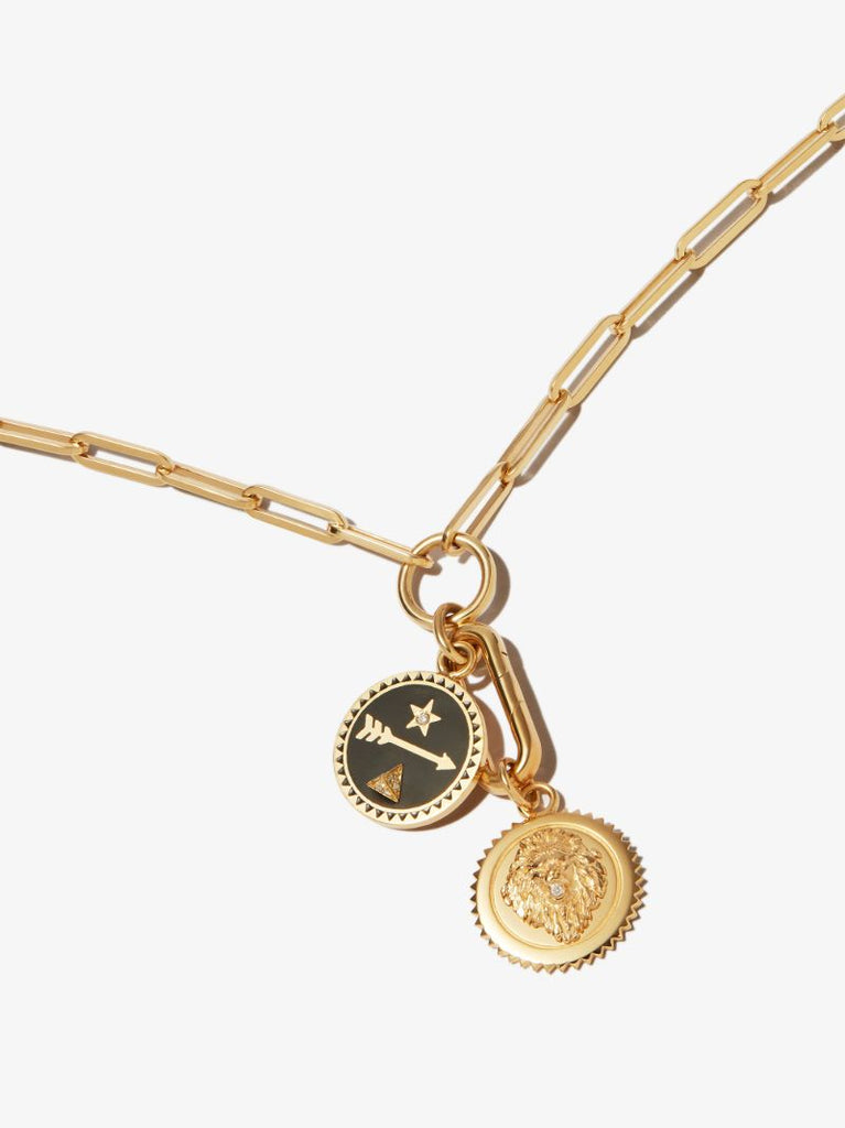 18k Yellow Gold Dream Strength Classic Fob Chain Diamond Necklace