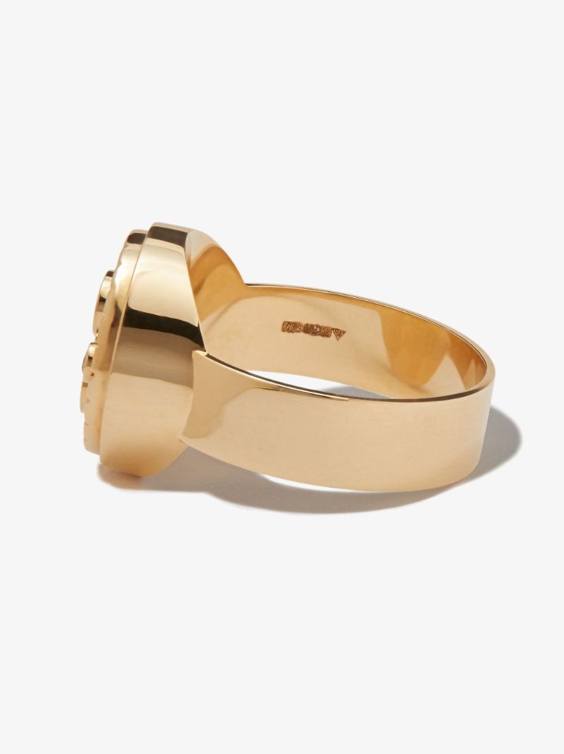 18k Yellow Gold Karma Diamond Signet Ring