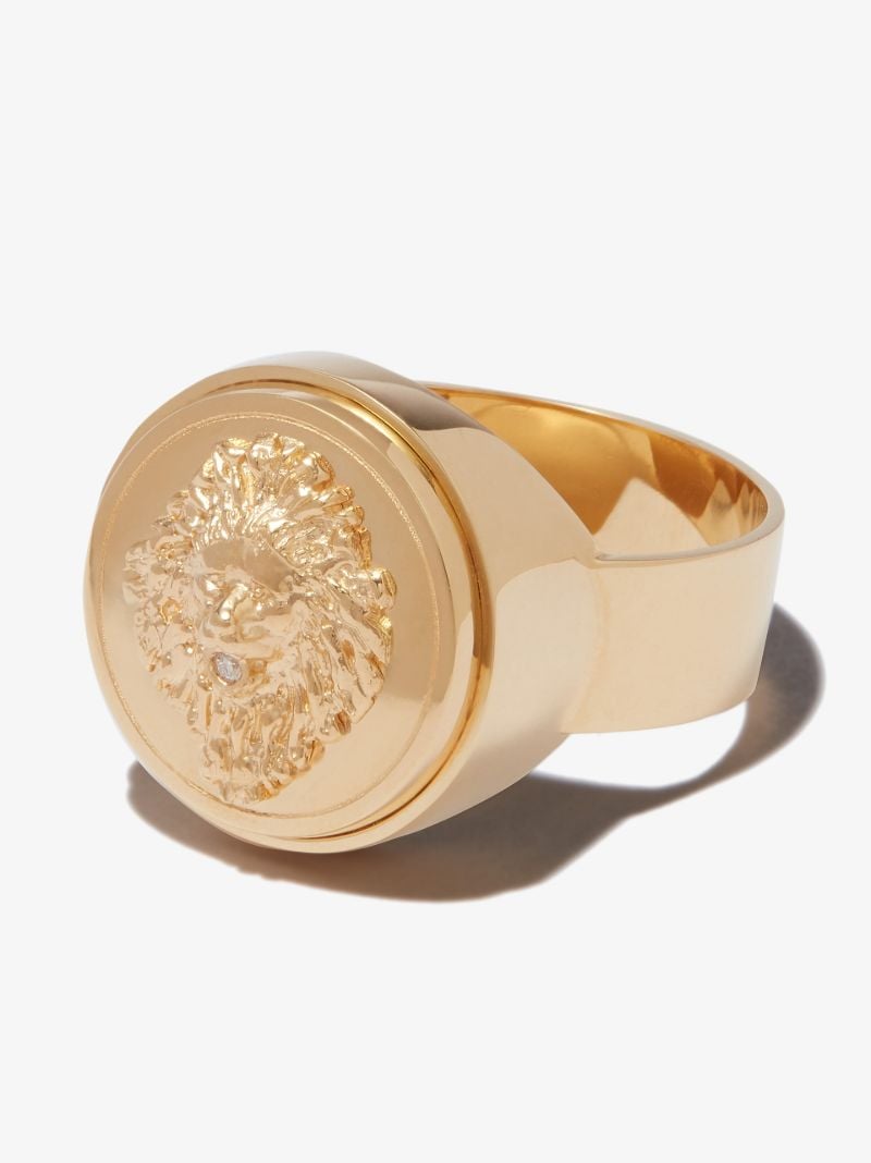 18k Yellow Gold Strength Diamond Signet Ring