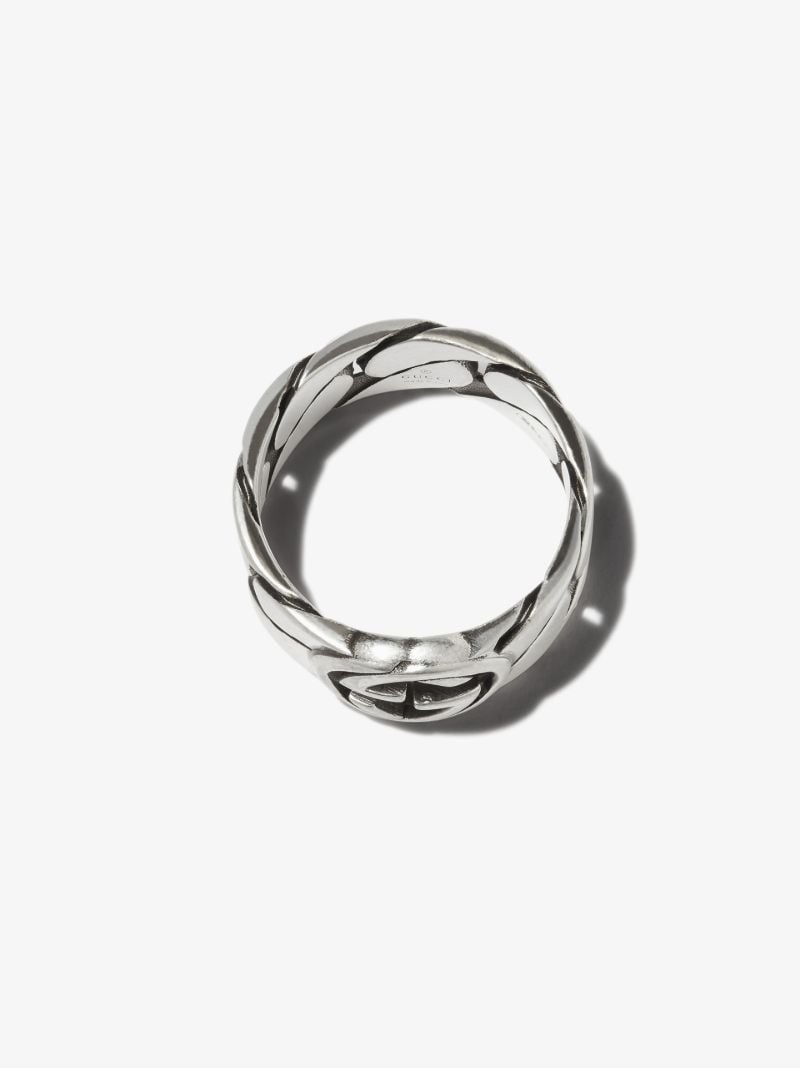 Sterling Silver Interlocking G Wide Band Ring