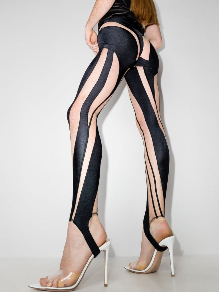 Panelled Mesh Stirrup Leggings