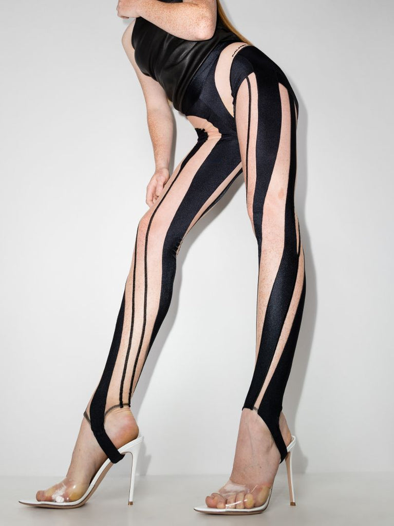 Panelled Mesh Stirrup Leggings