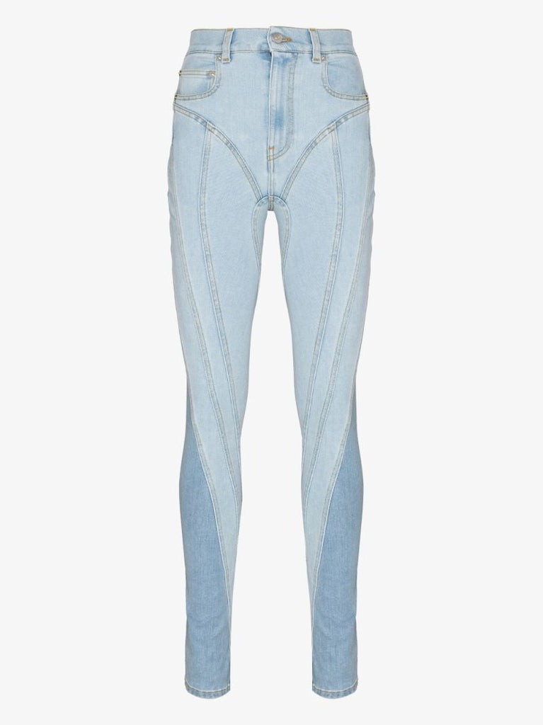 Panelled High Waist Skinny Jeans