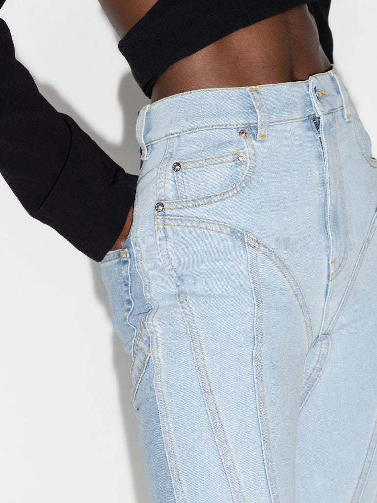 Panelled High Waist Skinny Jeans