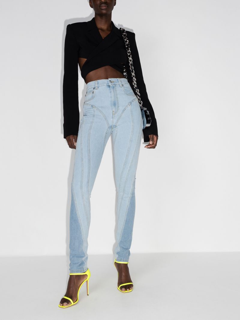 Panelled High Waist Skinny Jeans