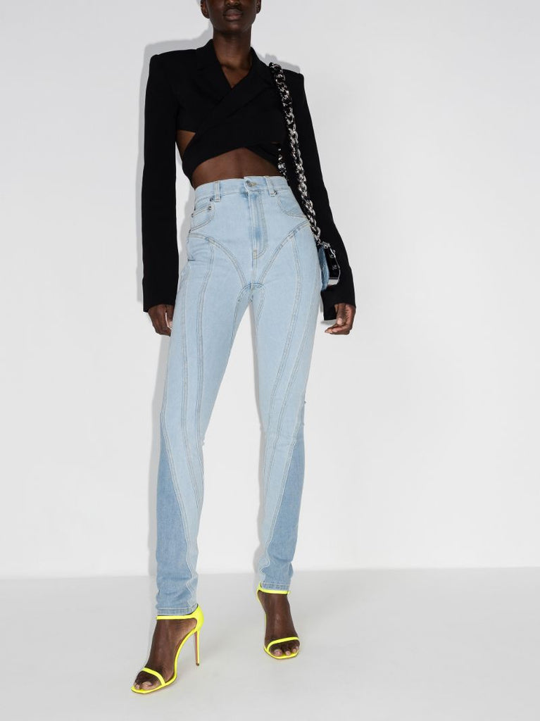 Panelled High Waist Skinny Jeans