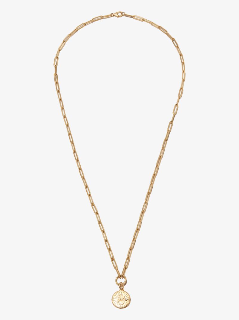 18k Yellow Gold Karma Classic Fob Chain Diamond Necklace
