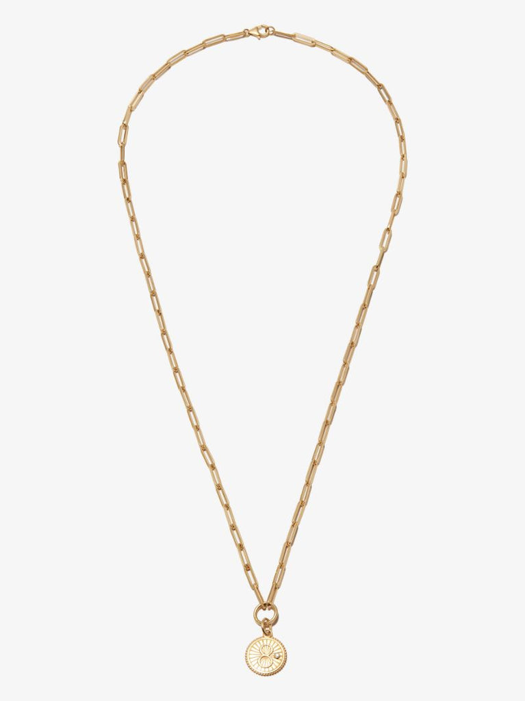 18k Yellow Gold Karma Classic Fob Chain Diamond Necklace