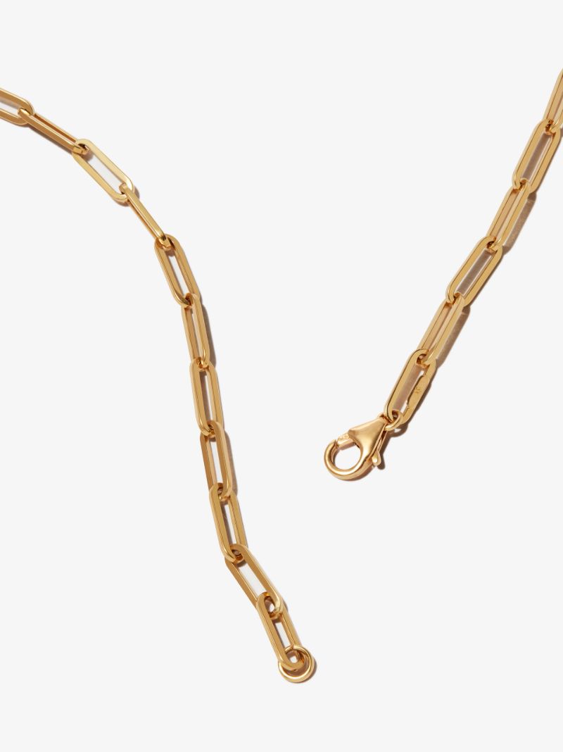 18k Yellow Gold Karma Classic Fob Chain Diamond Necklace