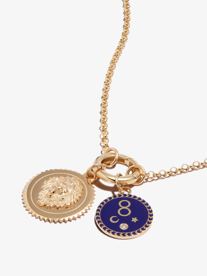 18k Yellow Gold Strength Karma Small Belcher Chain Diamond Necklace