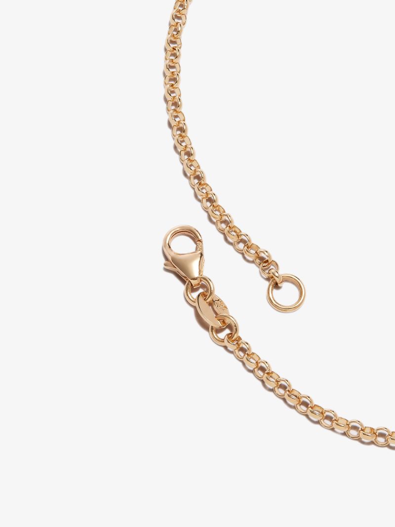 18k Yellow Gold Strength Karma Small Belcher Chain Diamond Necklace