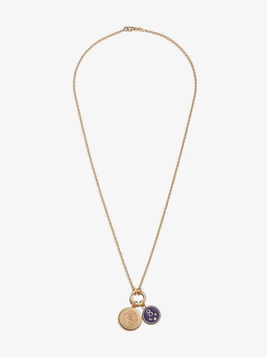 18k Yellow Gold Strength Karma Small Belcher Chain Diamond Necklace