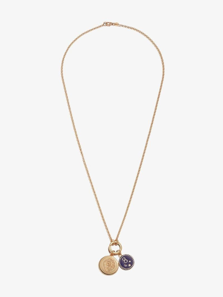 18k Yellow Gold Strength Karma Small Belcher Chain Diamond Necklace