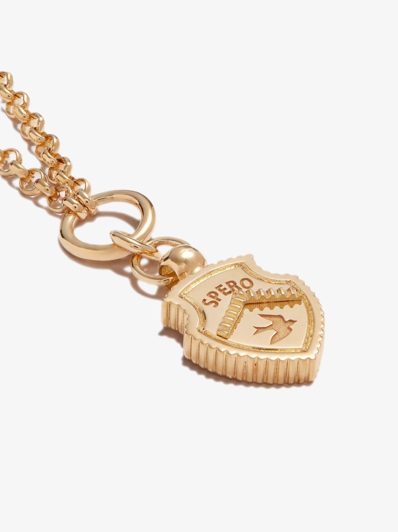 18k Yellow Gold Spero Crest Small Belcher Chain Necklace