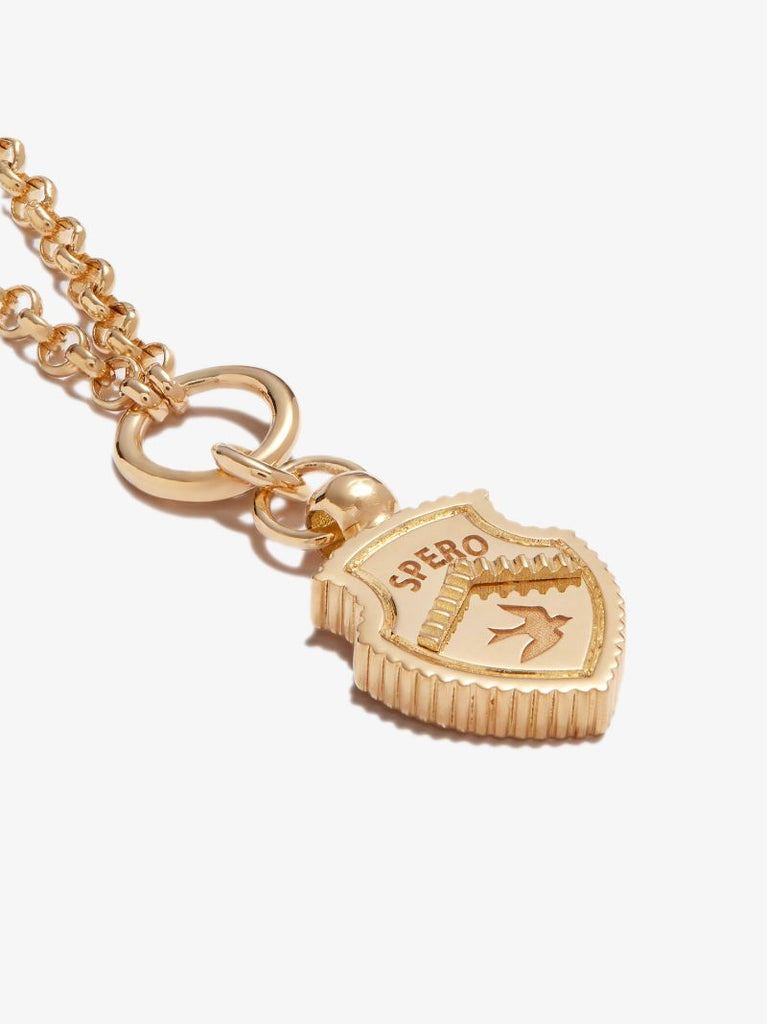 18k Yellow Gold Spero Crest Small Belcher Chain Necklace