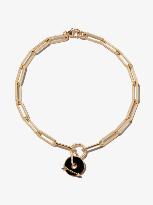 18k Yellow Gold Arrow Dream Classic Fob Clip Chain Diamond Bracelet