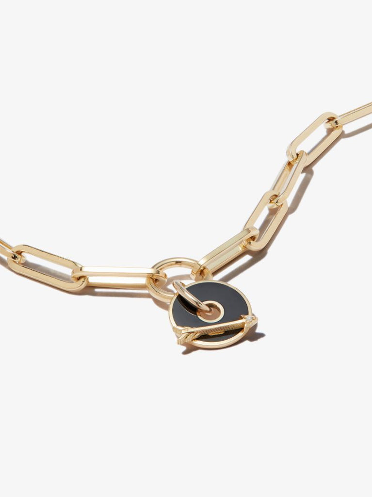 18k Yellow Gold Arrow Dream Classic Fob Clip Chain Diamond Bracelet
